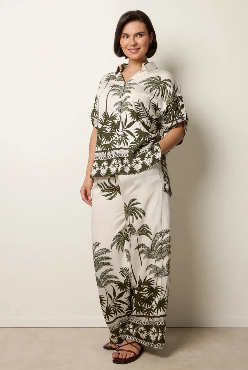 Blue Vanilla Palm Tree completo verde 2 pezzi gamba larga