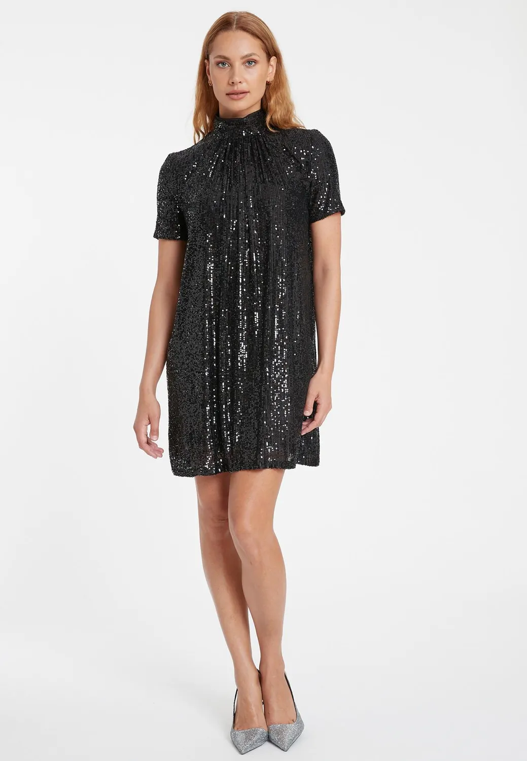 Ana Alcazar Salea miniabito paillettes nero