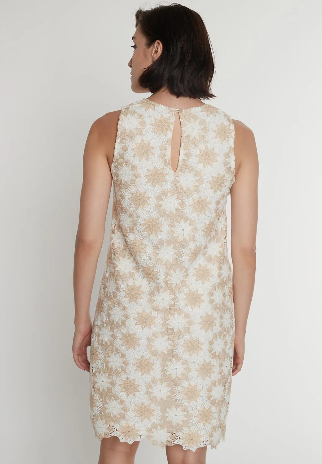 Ana Alcazar Pada abito in pizzo beige corto