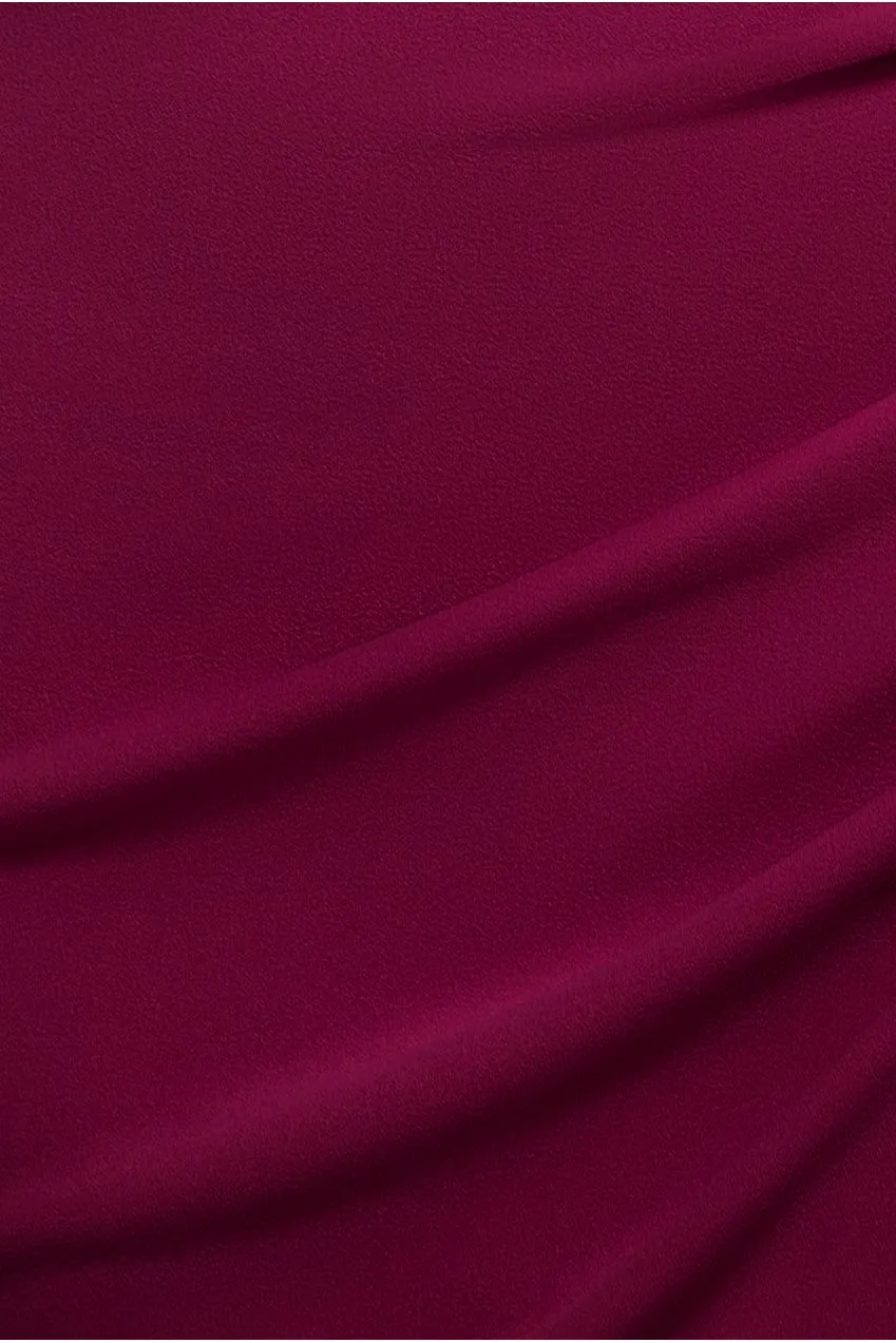 Goddiva One Shoulder Satin Band abito lungo bordeaux bodycon