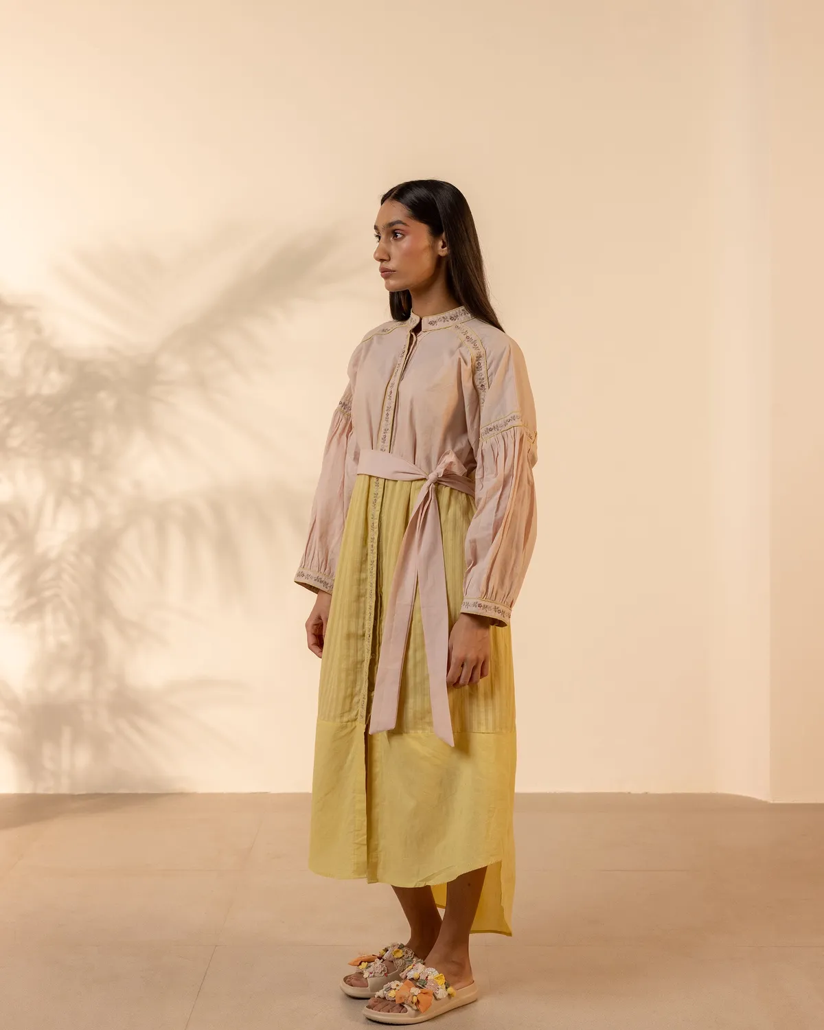 Our Dve Citrus Glow abito cotone rosa giallo taglia unica