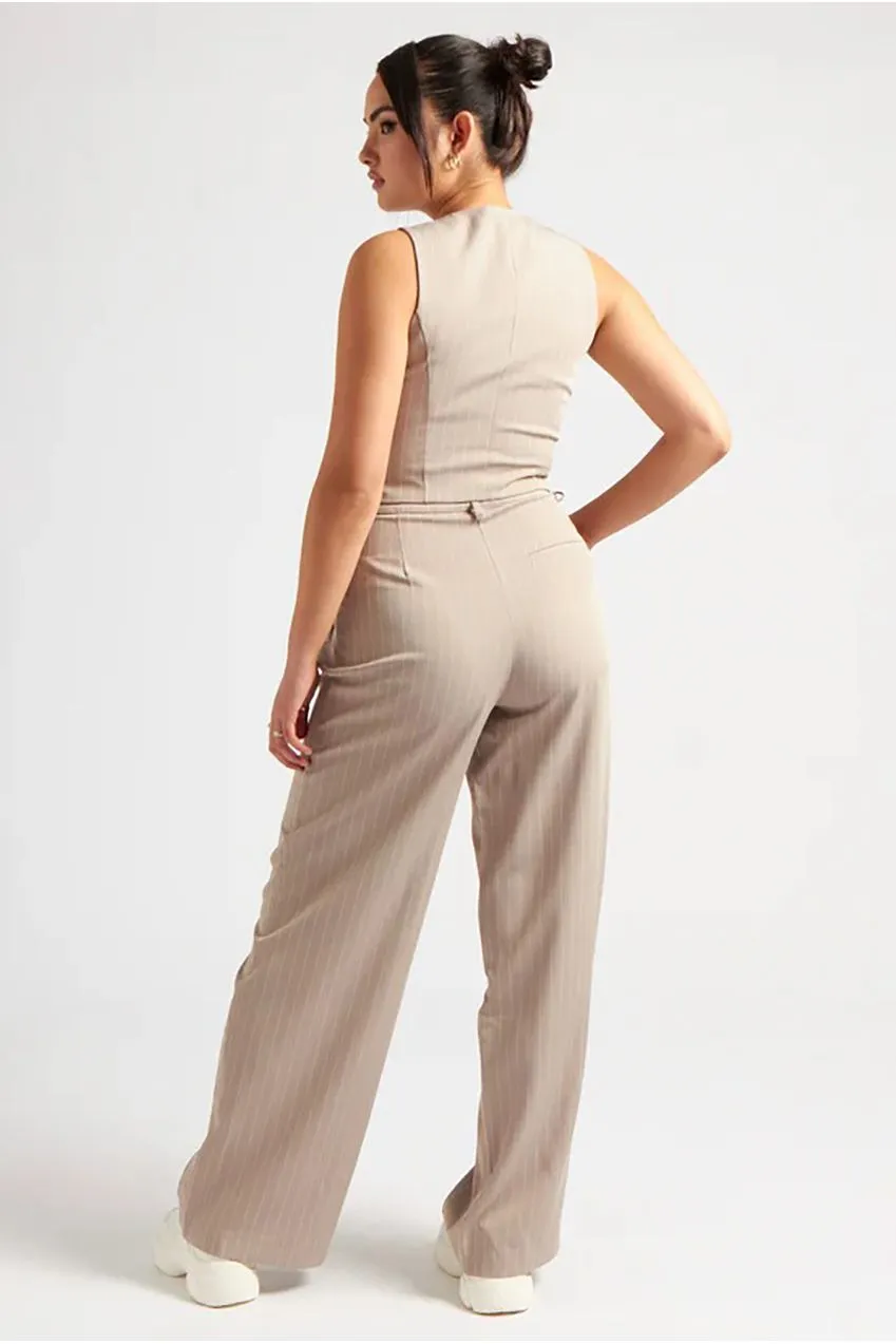 Urban Bliss Stripe pantaloni palazzo beige rigati