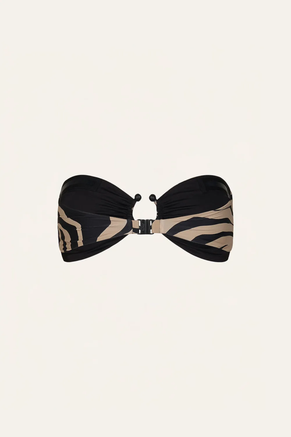 Johanna Ortiz Seawaters Top bikini fascia nero sabbia