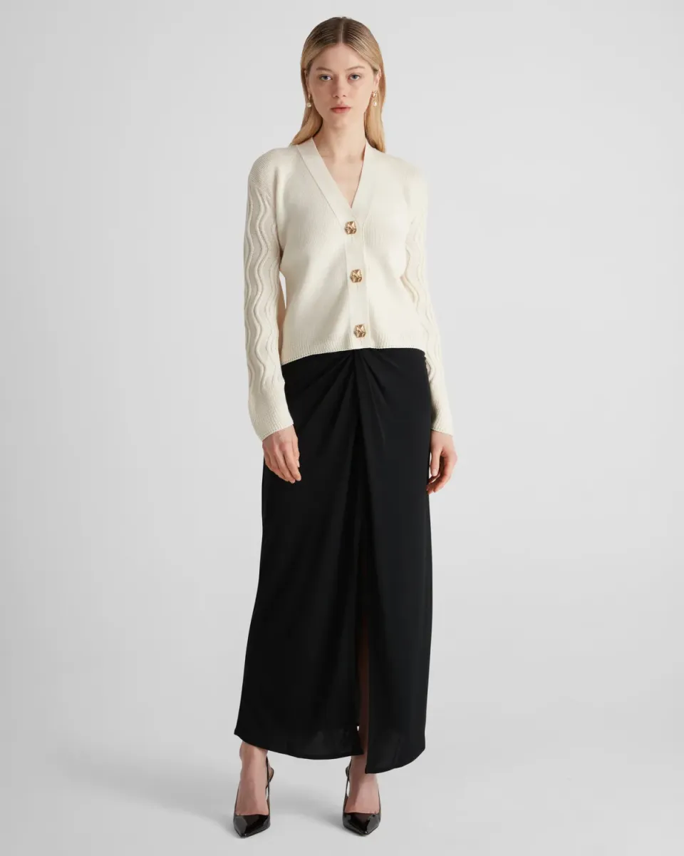 Violante Nessi Wei Wei cardigan avorio scollo V