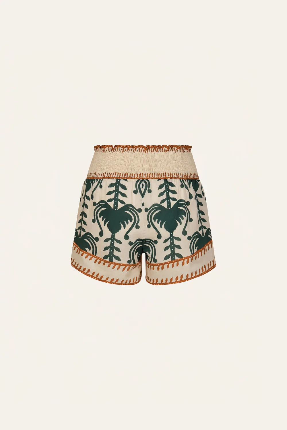 Johanna Ortiz Linka Shorts cotone verde ecru