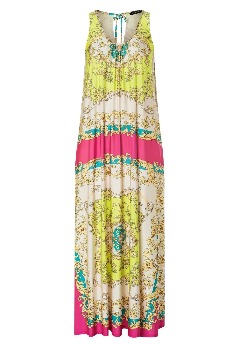 Ana Alcazar Konea abito maxi lungo stampa foulard