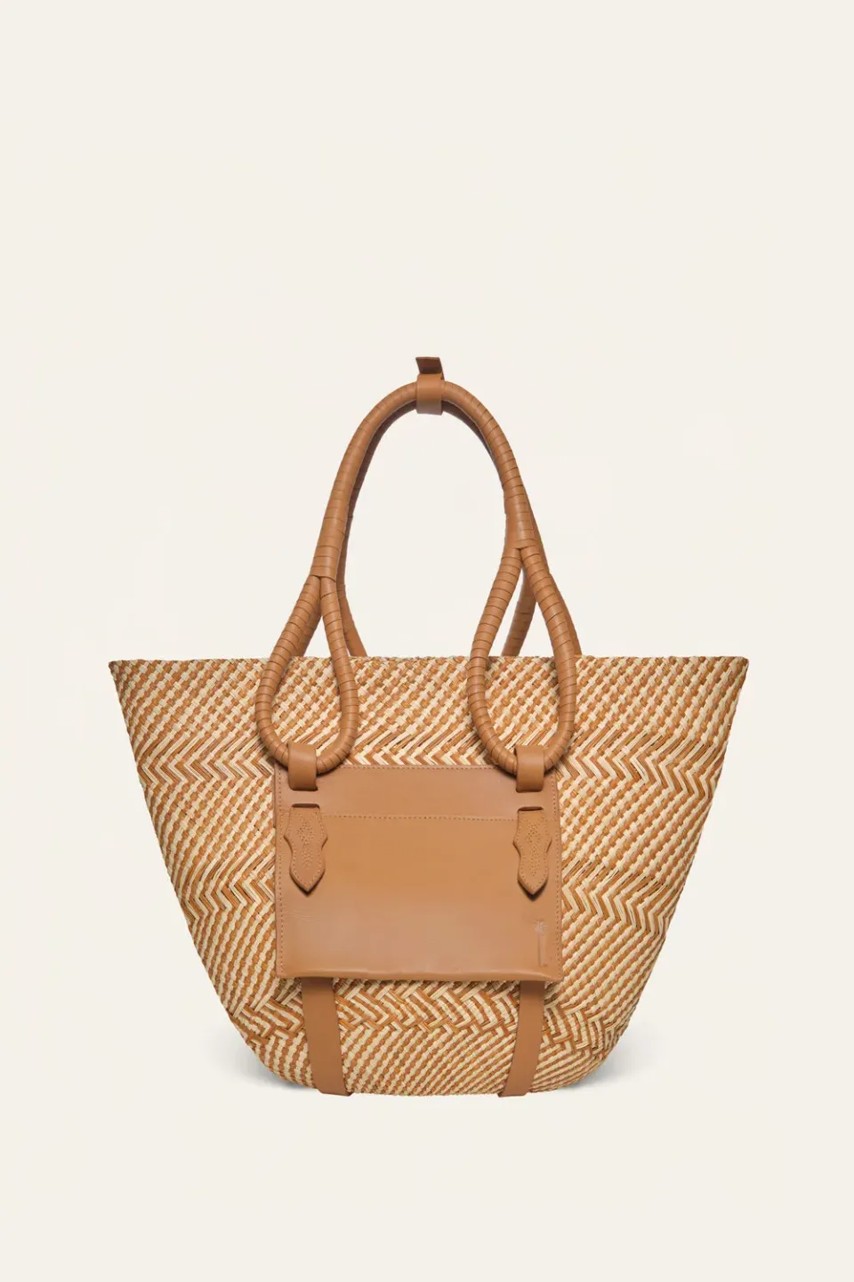 Johanna Ortiz Destination Seaside borsa tote paglia camel
