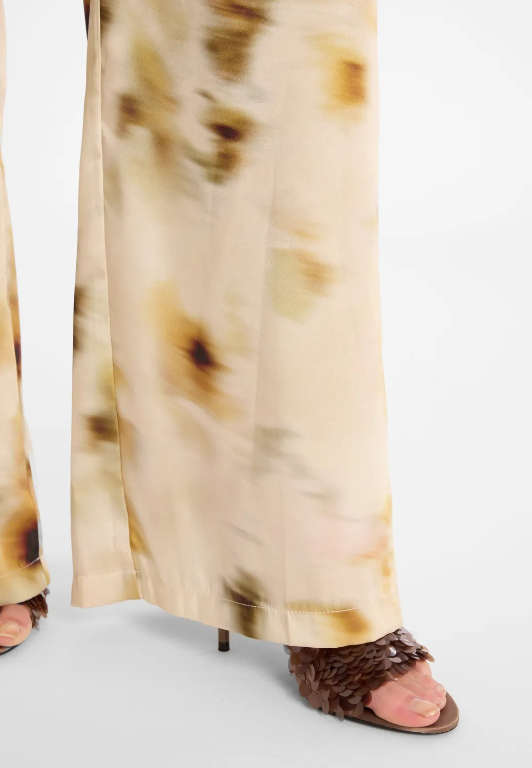 Ana Alcazar Dorna pantaloni palazzo raso beige
