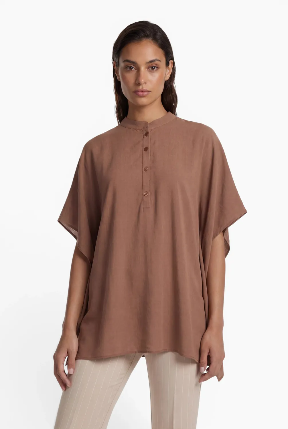 Ana Alcazar Dorayas camicia caftano marrone