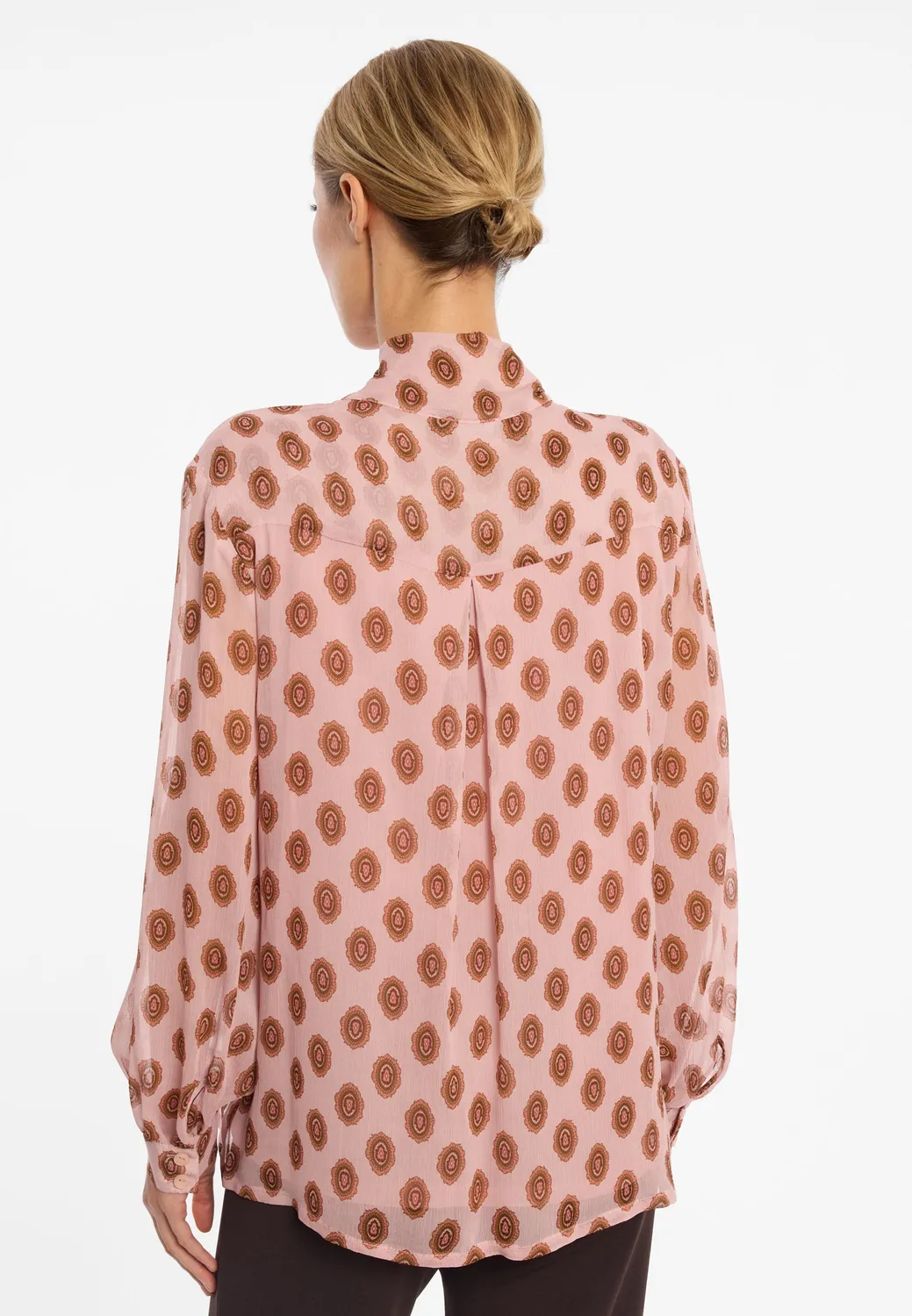 Ana Alcazar Elysis blusa fiocco bordeaux chiffon