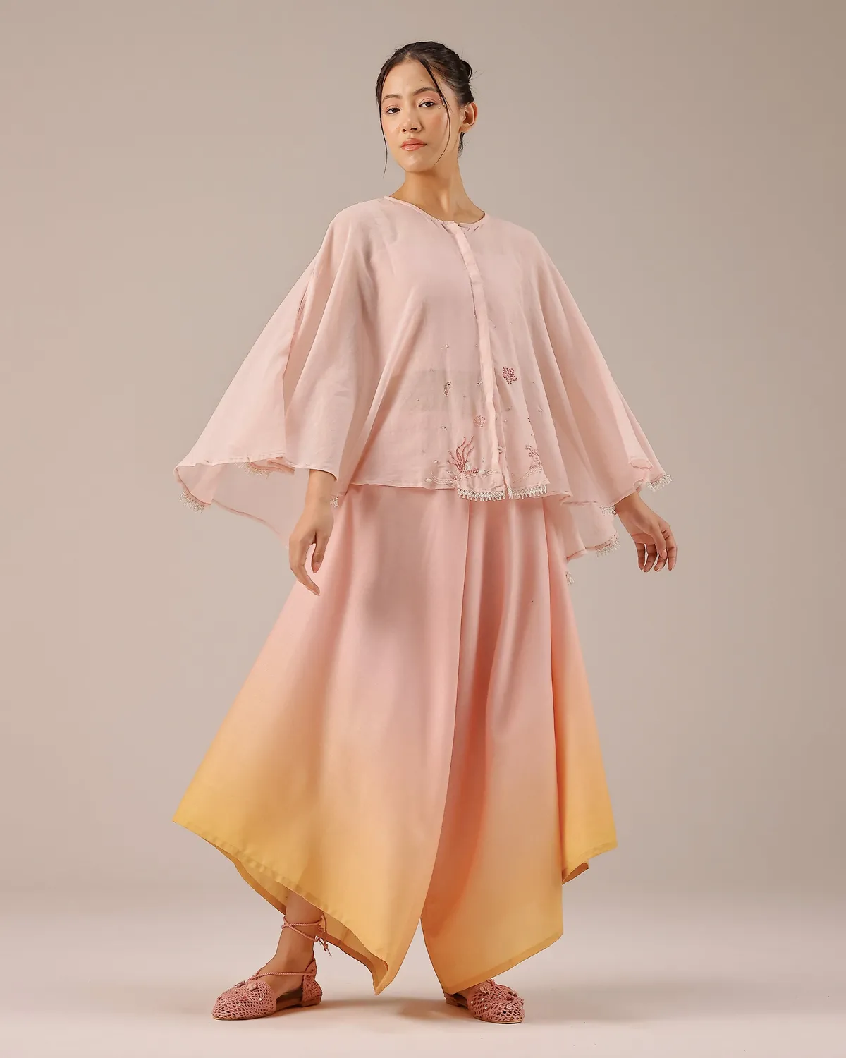 Our Dve Golden Dune pantaloni rosa lino