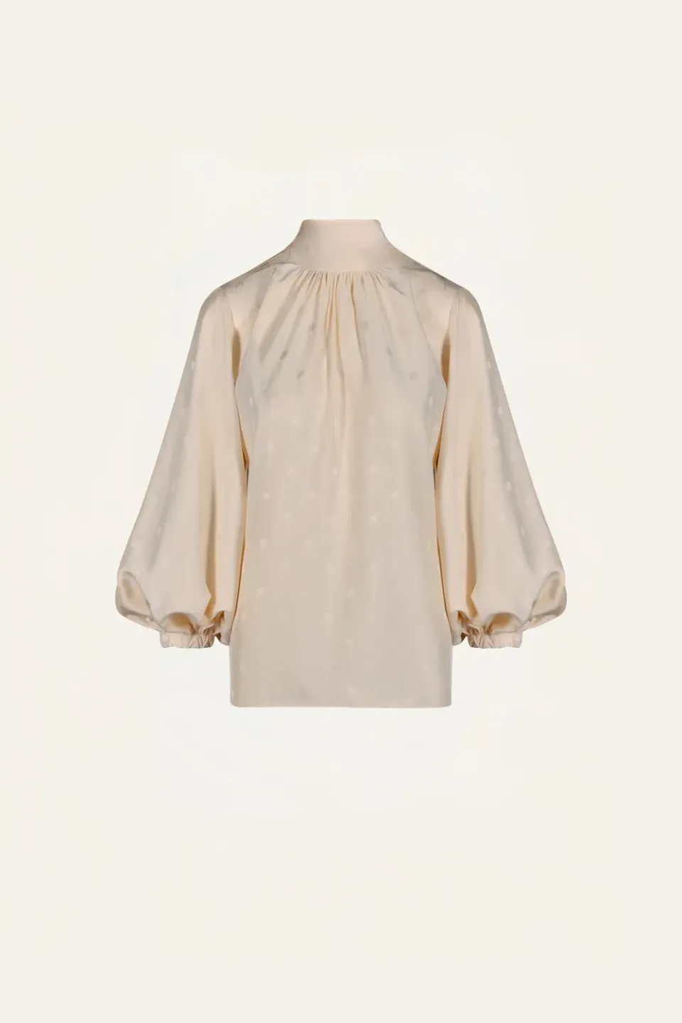 Johanna Ortiz Flying Sky Top camicetta seta ecru collo alto