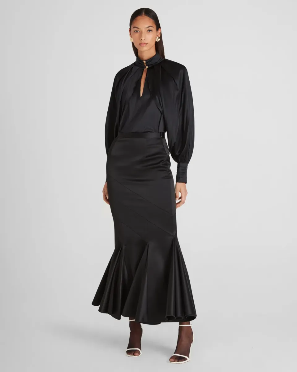 Violante Nessi Rossini camicia satin seta nero