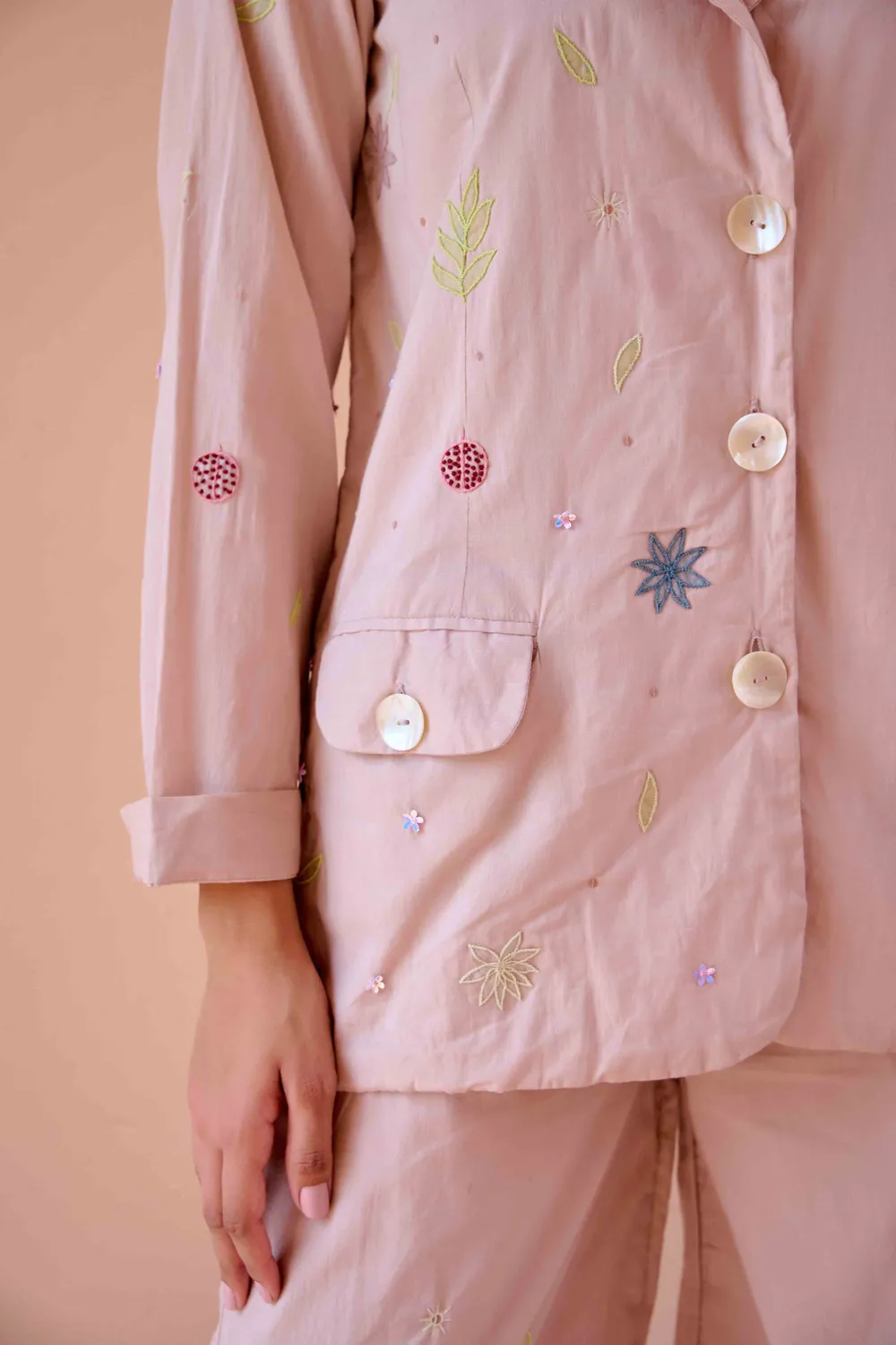 Our Dve Fred completo rosa flamingo in cotone