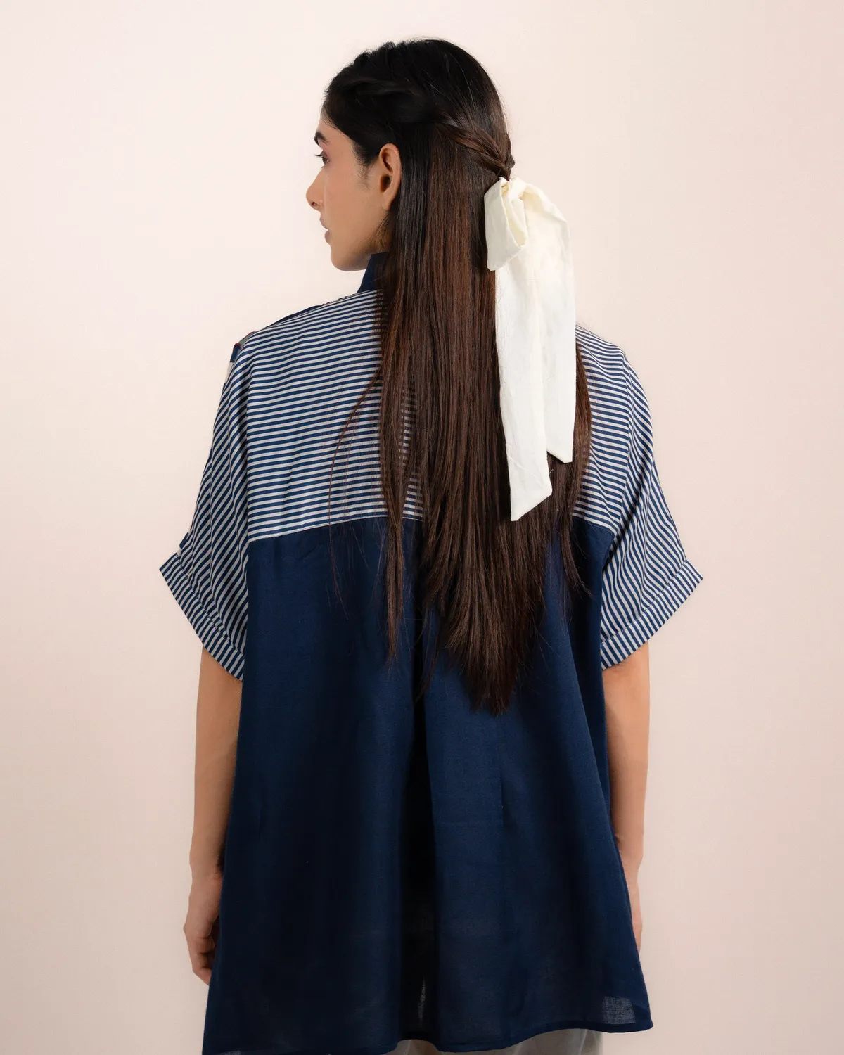 Our Dve Jojo Shirt camicia modal blu indaco