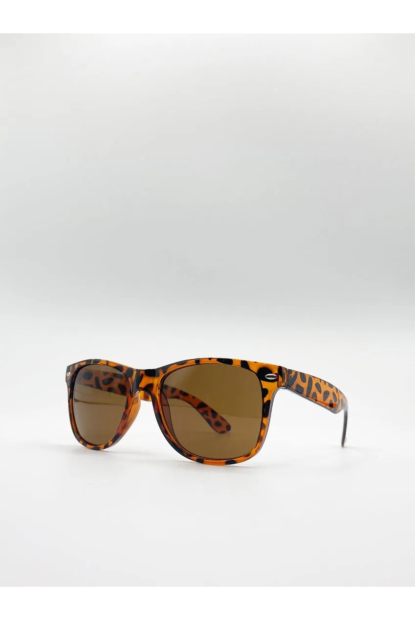 SVNX Wayfarer occhiali da sole tartarugati marroni