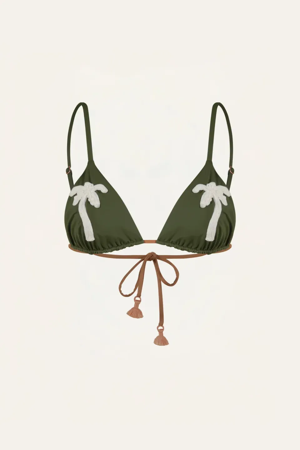 Johanna Ortiz Palms Sunrise top bikini triangolo verde lycra