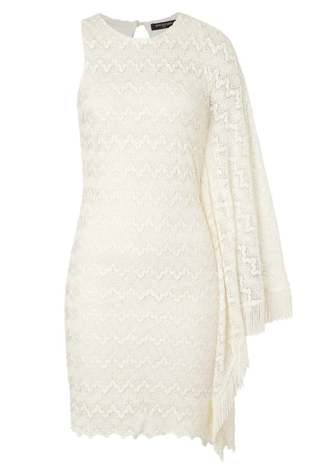 Ana Alcazar Dillu abito monospalla bianco corto maglia