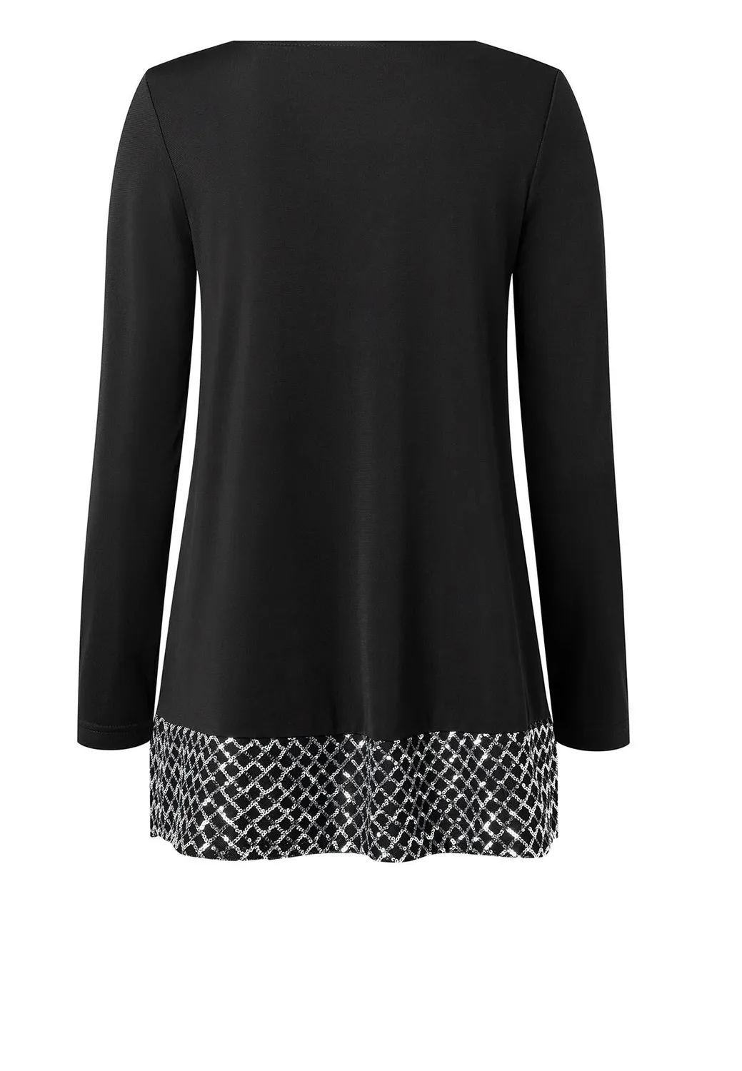 Ana Alcazar Odorea top maniche lunghe nero paillettes