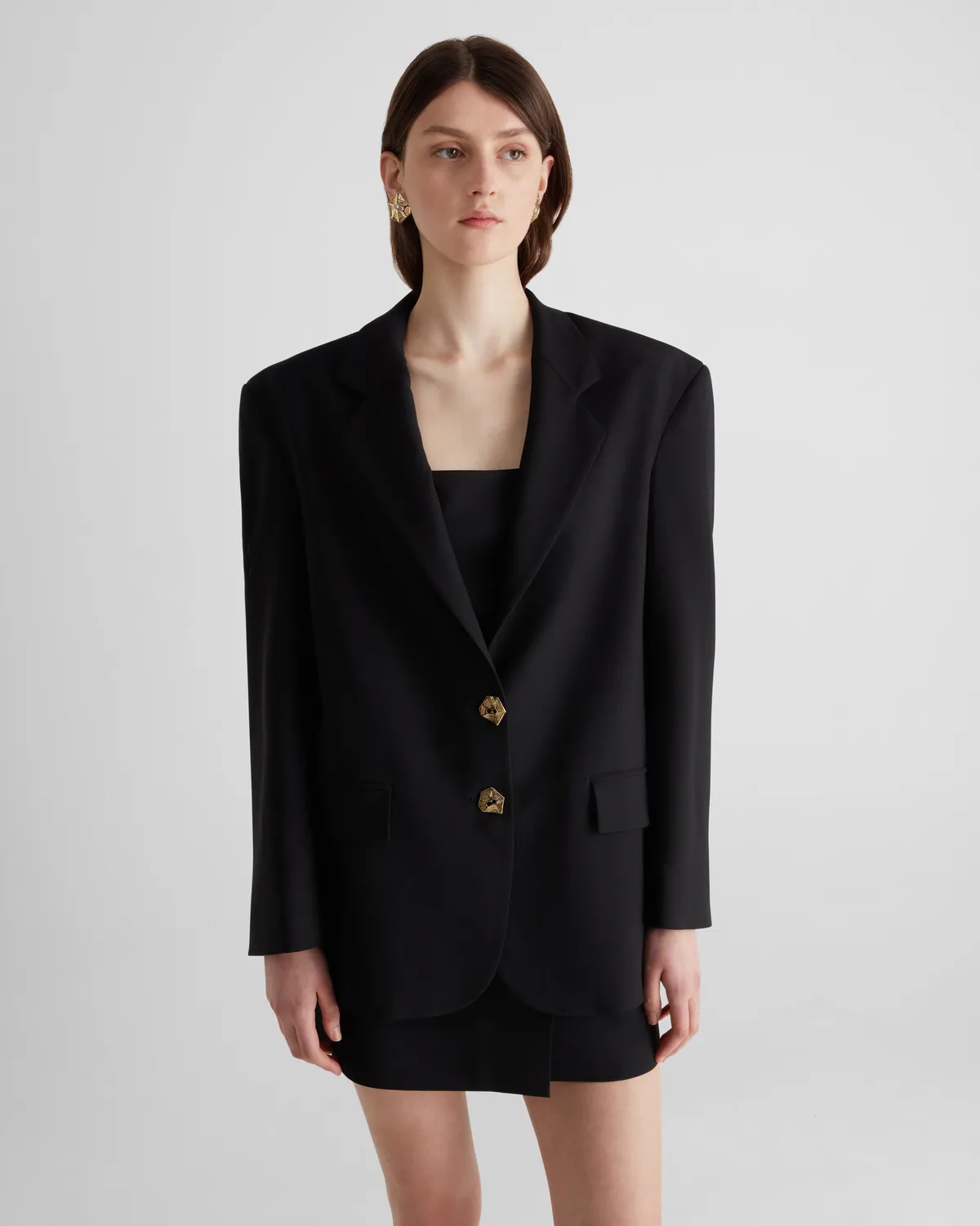 Violante Nessi Alviani blazer nero crepe lana