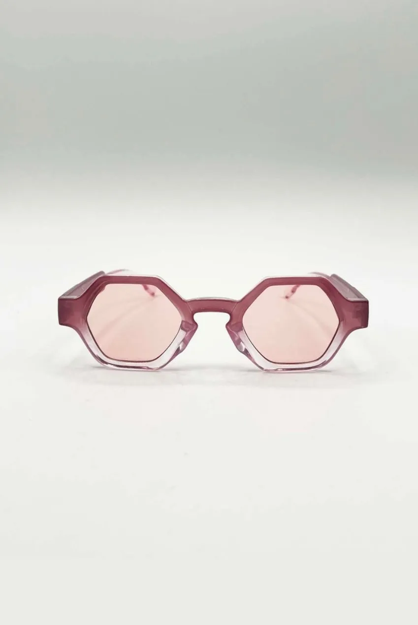 SVNX Round Hexagon SG2501209 occhiali sole rosa UV400