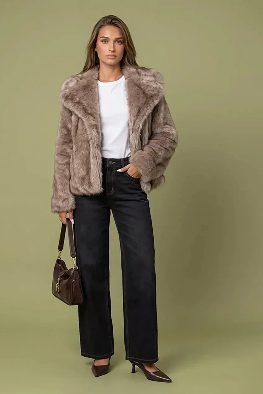 Urban Bliss Tipped giacca pelliccia grigia eco