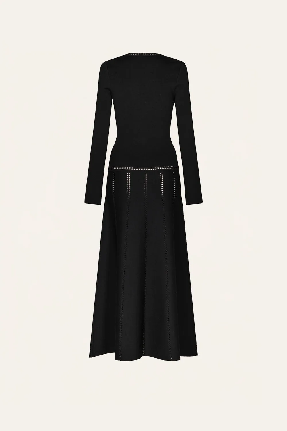 Johanna Ortiz Kaleidoscope abito midi nero lana