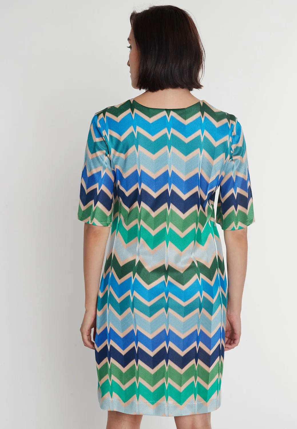 Ana Alcazar Pocea vestito maglina verde zigzag