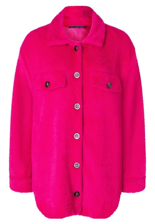 Ana Alcazar Mabisa giacca camicia peluche rosa