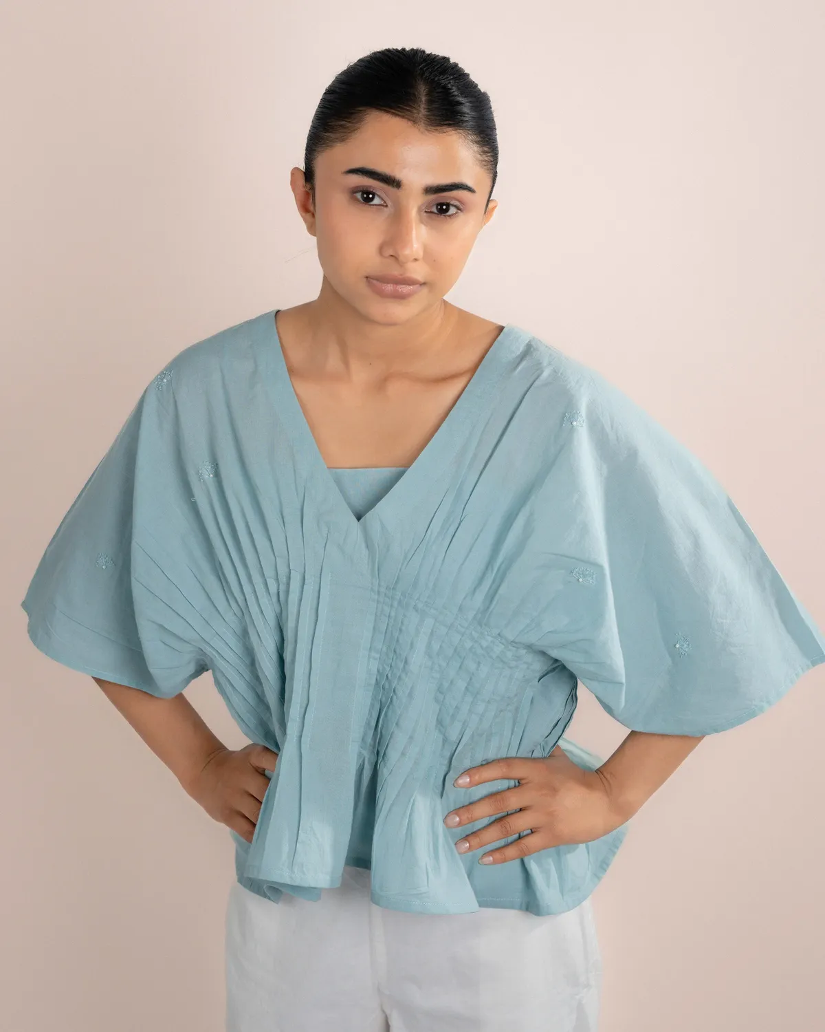Our Dve Eira Tube Top top donna blu mare 2 pezzi cotone
