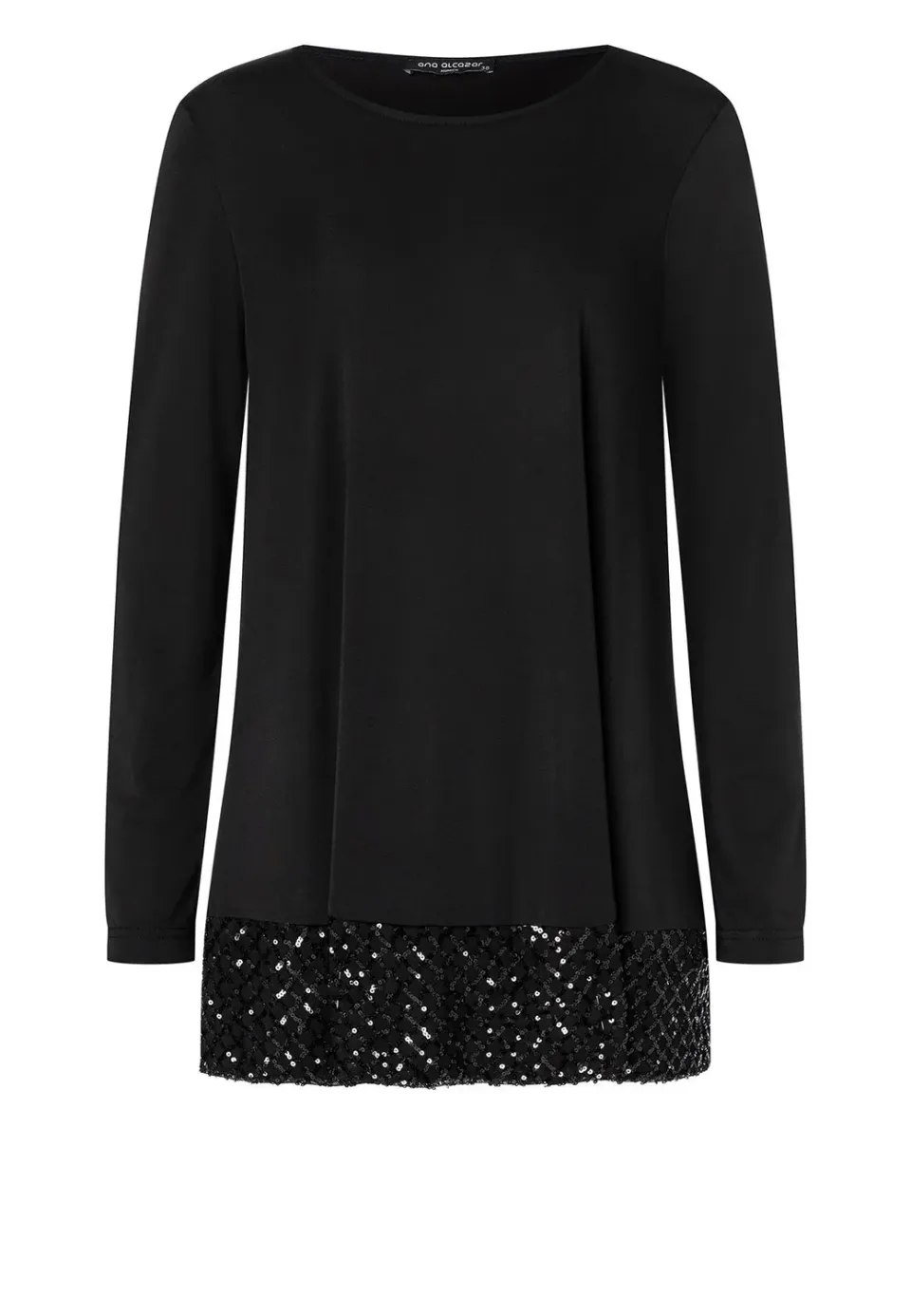 Ana Alcazar Odora top nero con paillettes