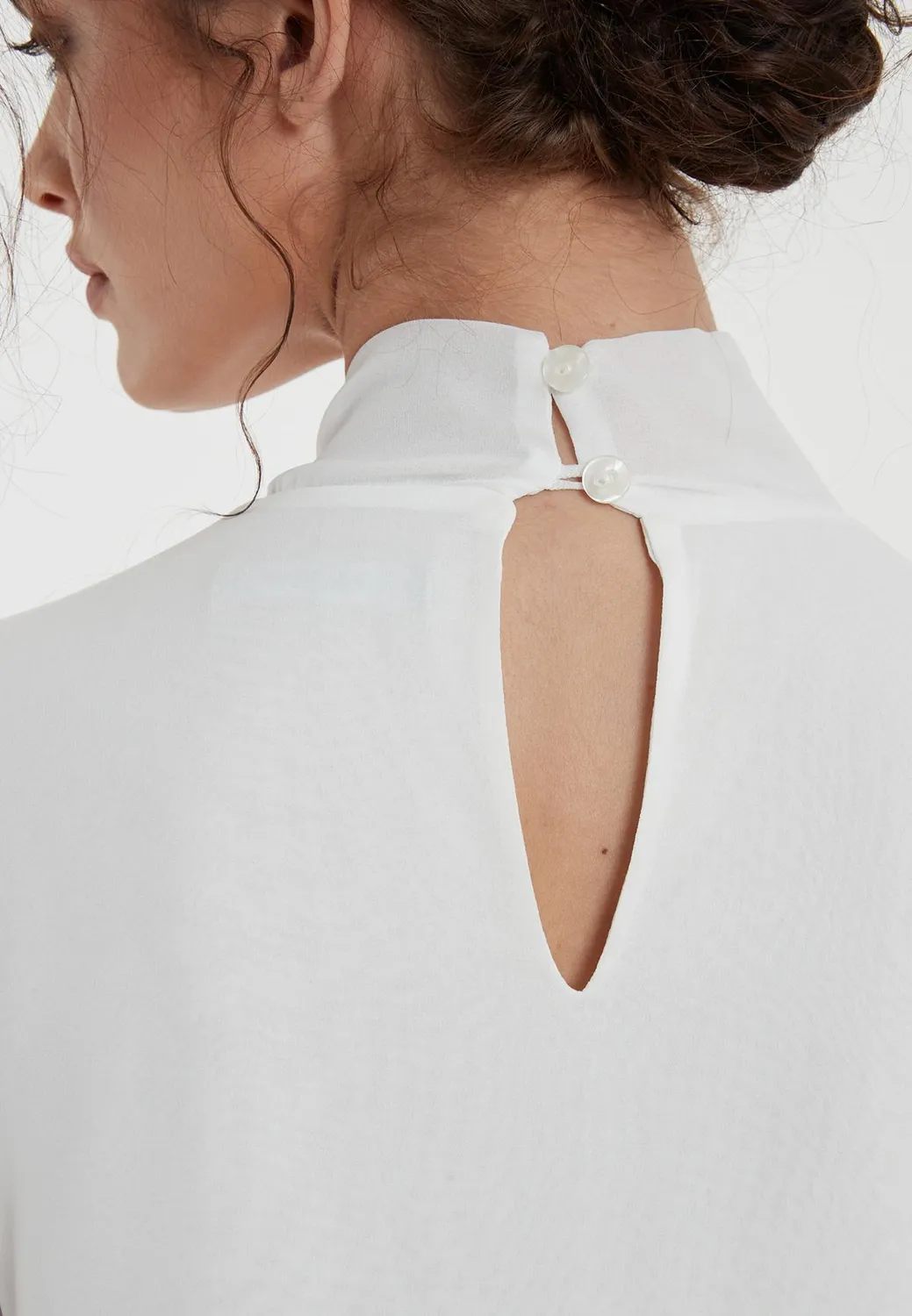 Ana Alcazar Tiwea abito chiffon bianco corto