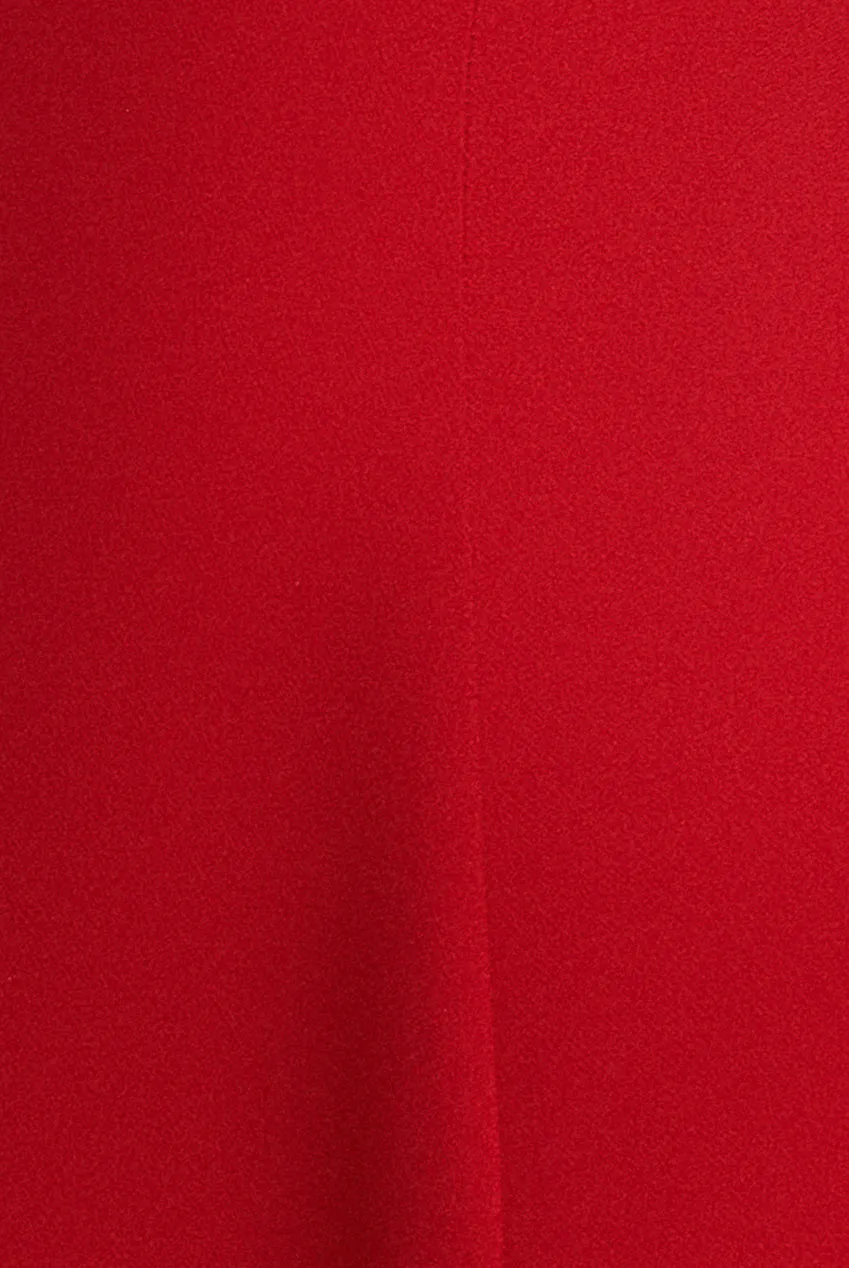 Goddiva A-Line maxi abito rosso scollo barca tasche spalline
