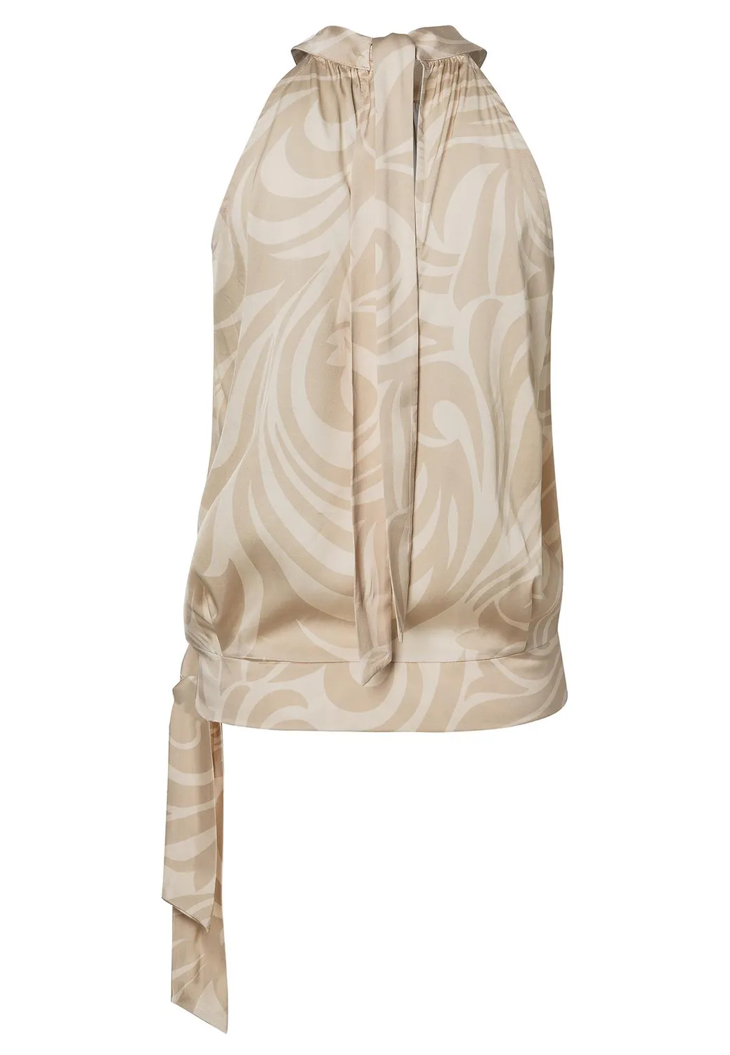 Ana Alcazar Wapara top raso beige halter