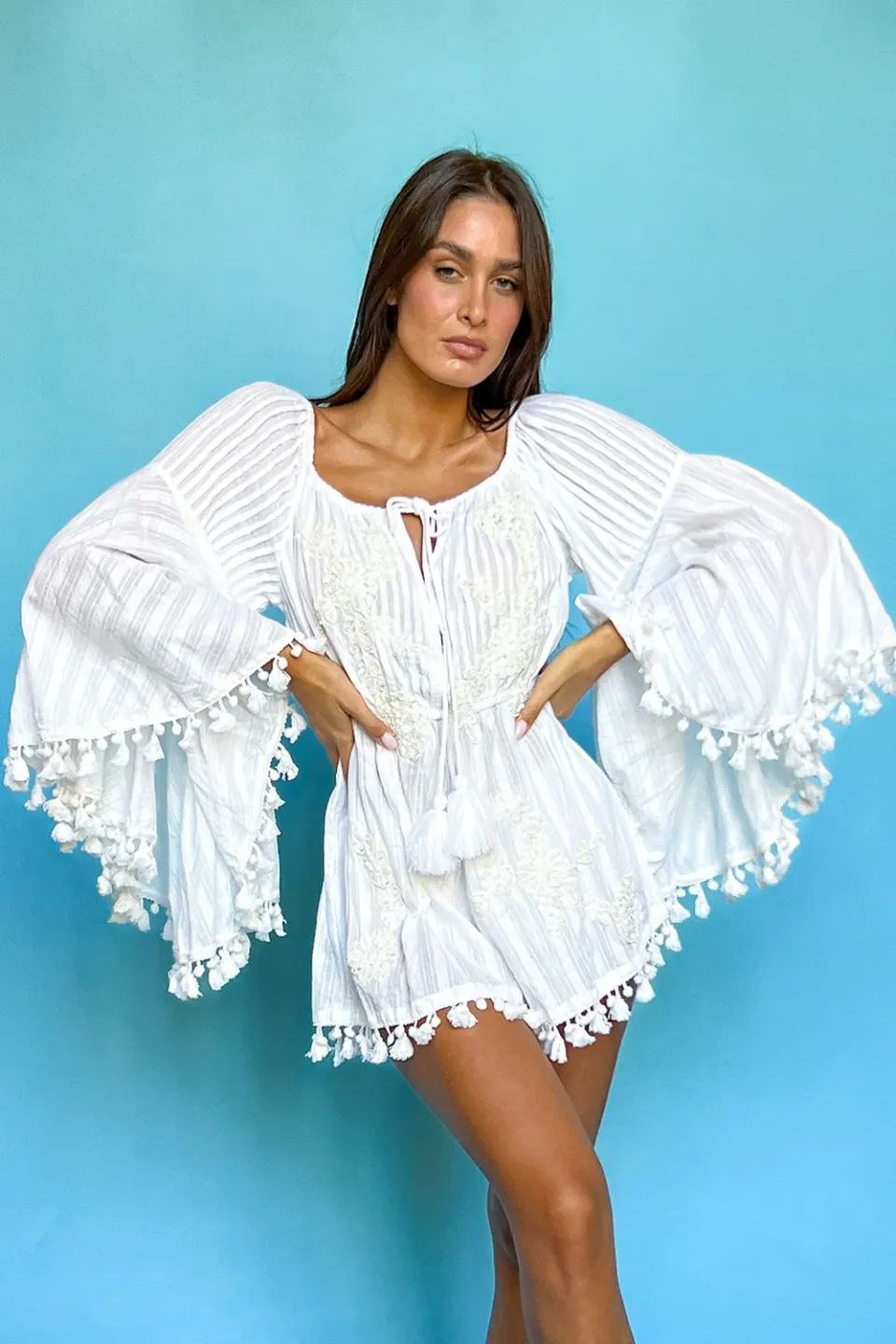 Antica Sartoria DV1430 tuta corta bianca cotone