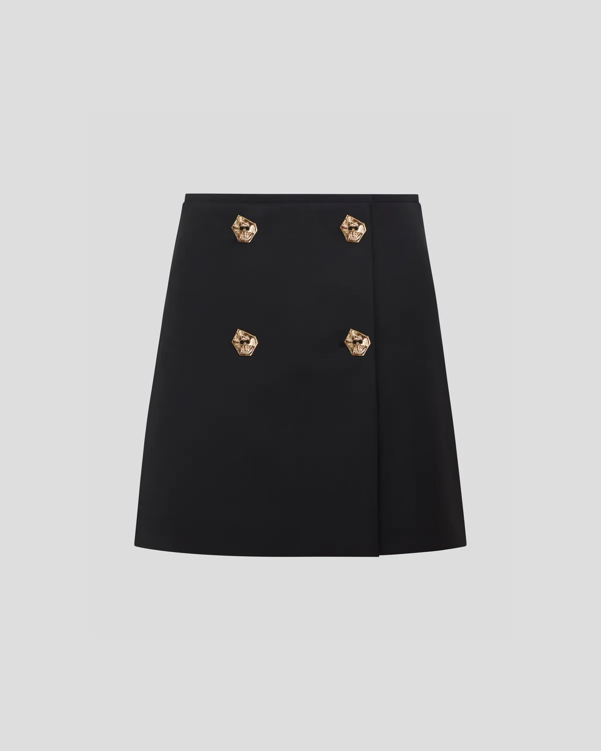 Violante Nessi Anne gonna nera lana crepe bottoni oro