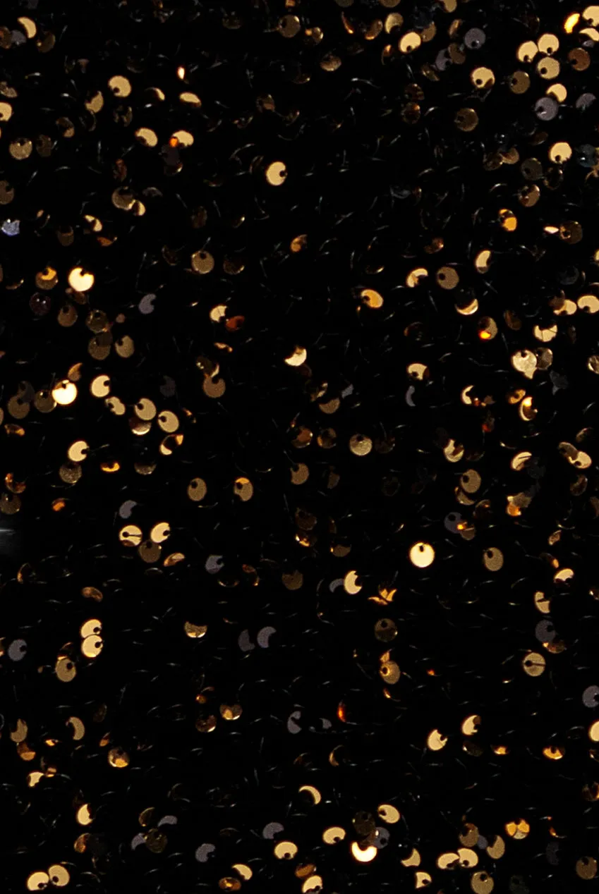 Goddiva Maxi Abito Oro Velluto Paillettes Scollo V