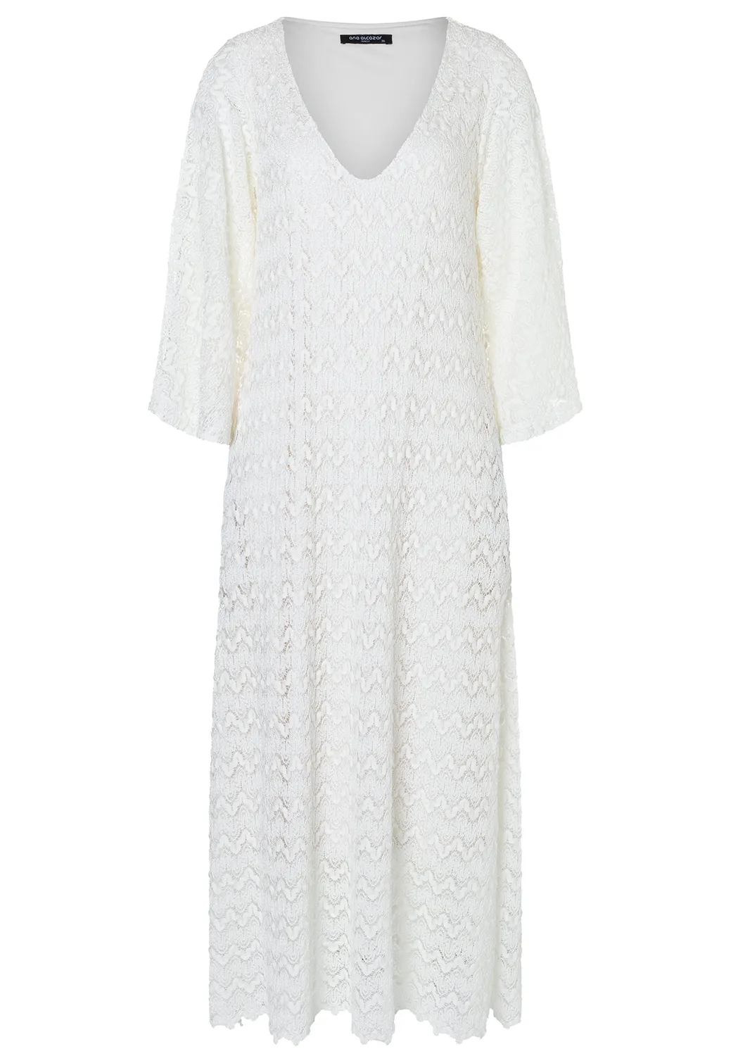 Ana Alcazar Dilla abito maxi bianco scollo V