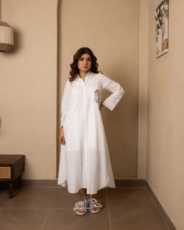 Our Dve Nautica Neptune Dress abito bianco cotone