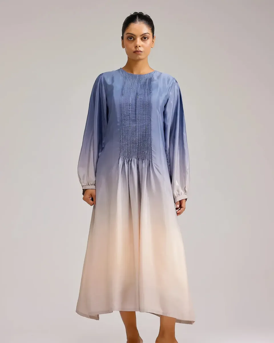 Our Dve Icy Elegance Dress abito blu avorio