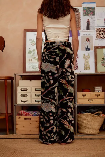 Dahlia Hilda pantaloni velluto cotone vita alta
