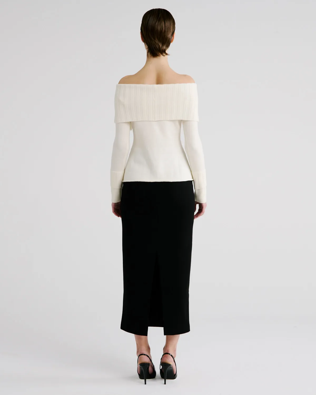 Violante Nessi Pope cardigan avorio lana merino