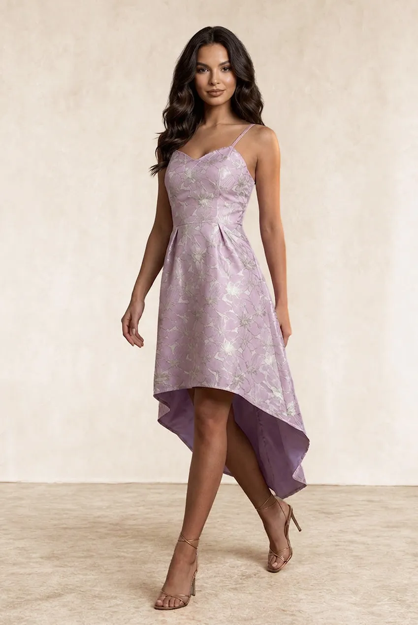 Chi Chi London Cami Abito Midi Rosa Jacquard