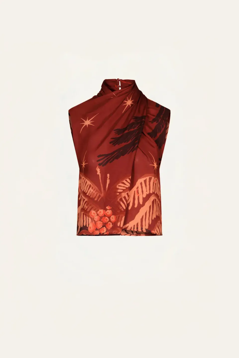 Johanna Ortiz Imaginative Top seta rosso scuro