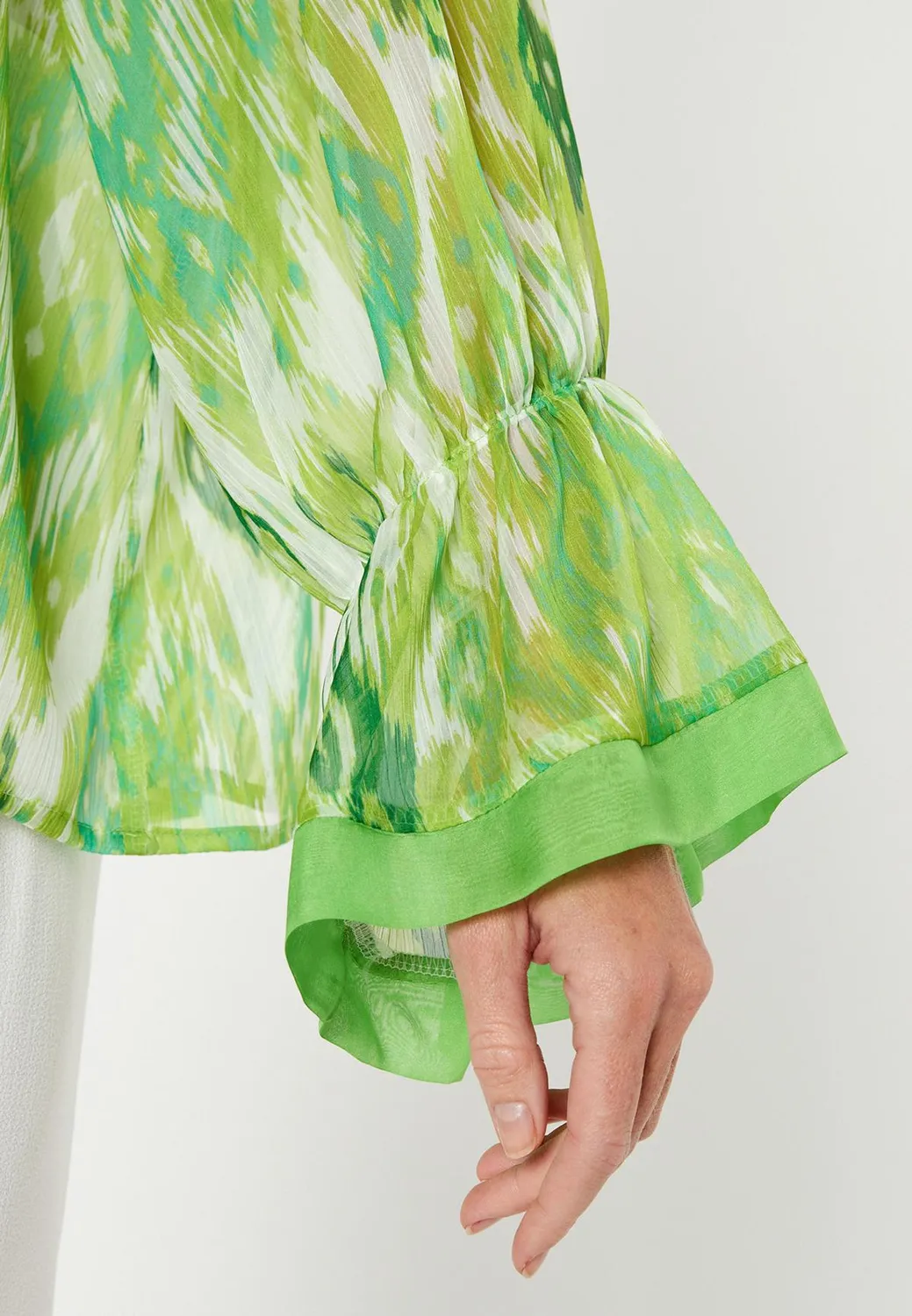 Ana Alcazar Lilori blusa chiffon verde fantasia