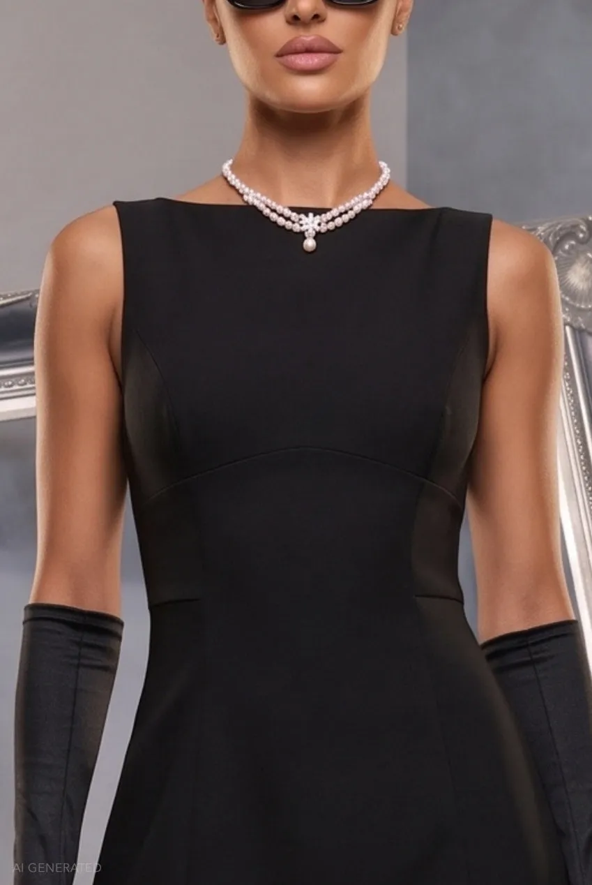 Goddiva Hollywood abito mini nero schiena scoperta