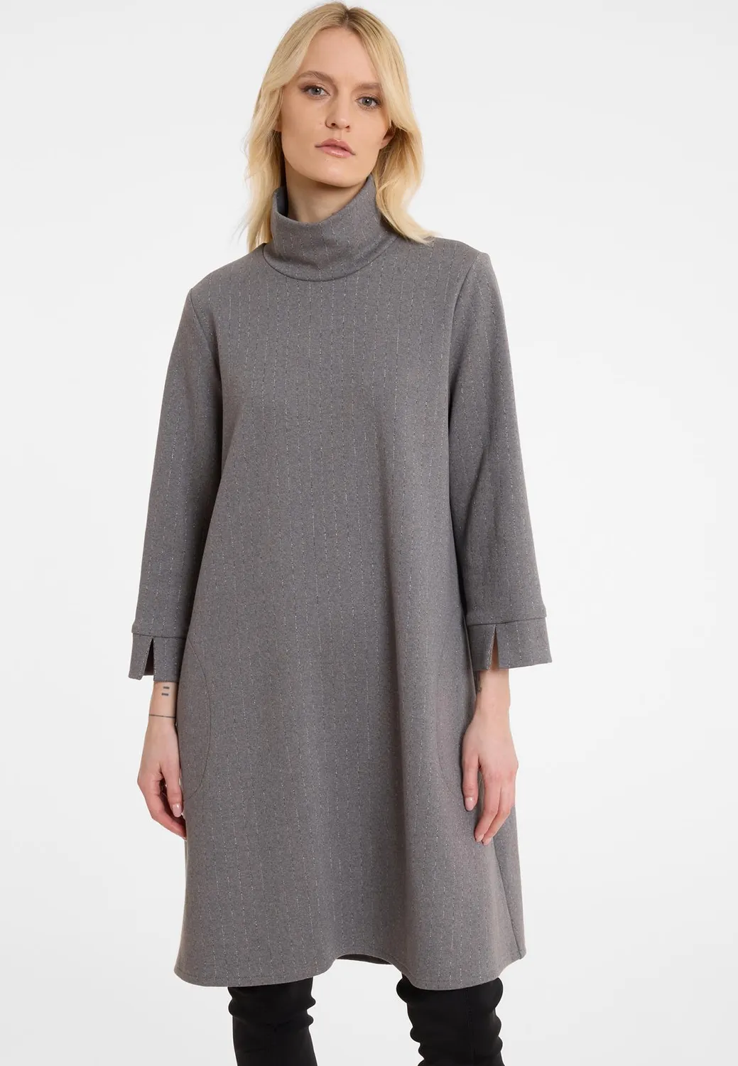 Ana Alcazar Antea abito dolcevita righe lurex