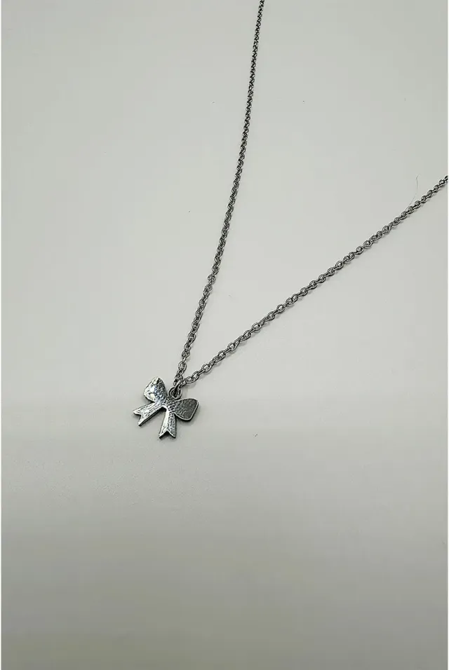SVNX Mini Bow Pendant collana argento con fiocco
