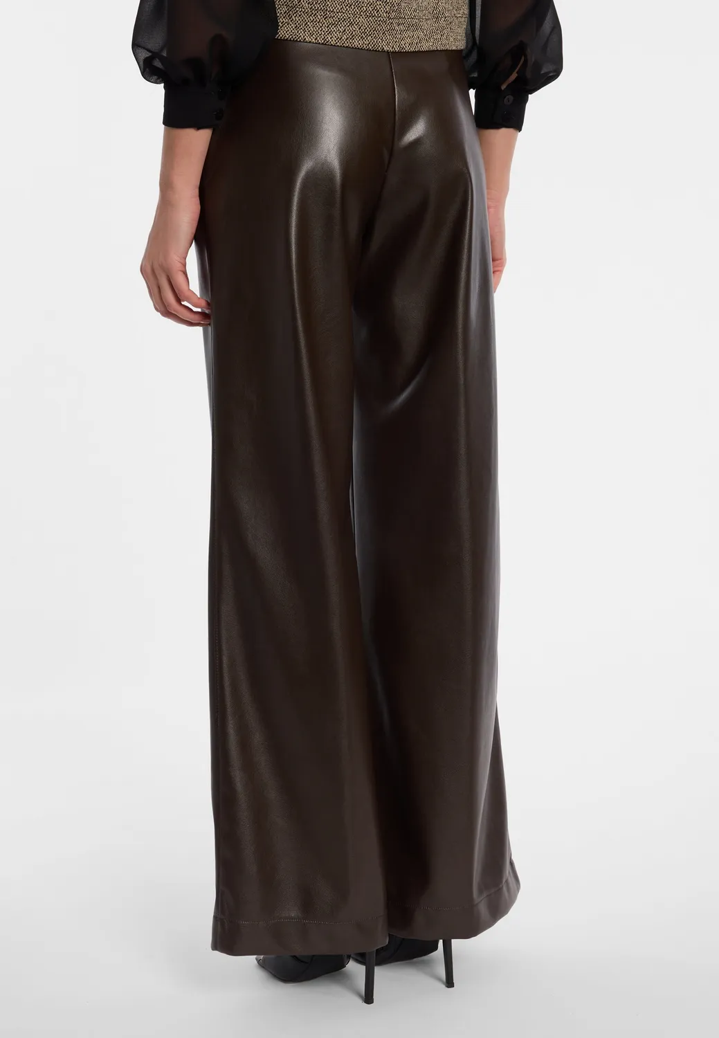 Ana Alcazar Enoras pantaloni palazzo ecopelle