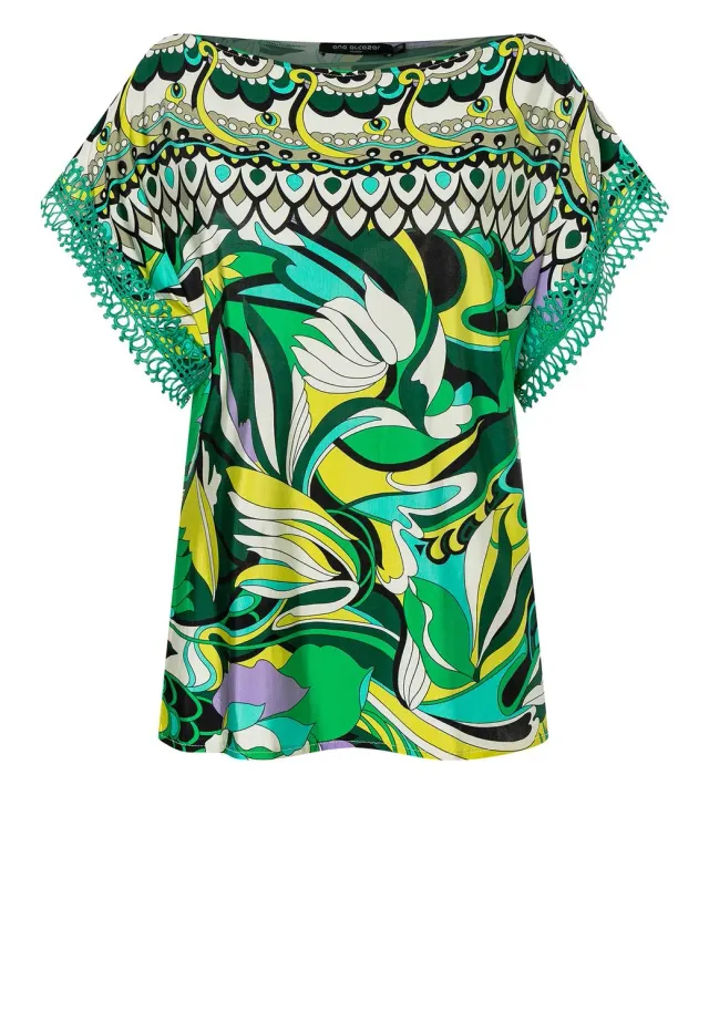 Ana Alcazar Lorisa camicia fantasia maniche pizzo